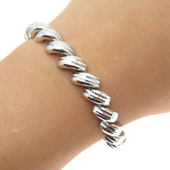 ITAOR 925 Sterling Silver Italy San Marco Link Bracelet 6.5" - Picture 1 of 6